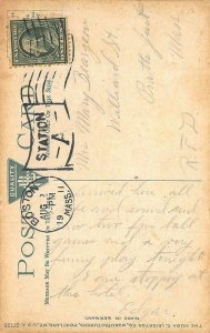 Boston MA Castle Square Theatre and Hotel Old Car in 1911 Postcard