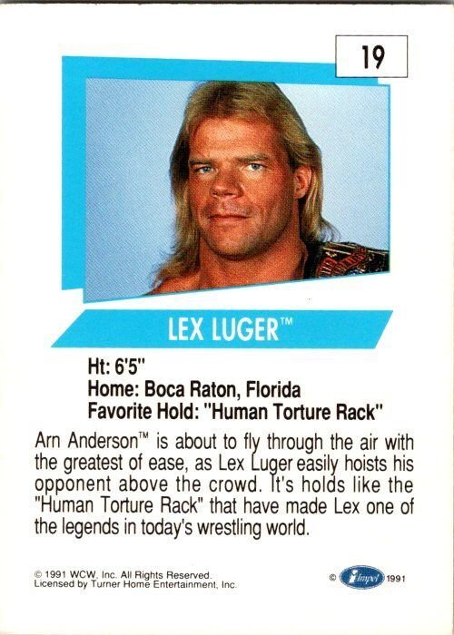 1991 WCW Wrestling Card Lex Luger sk21172