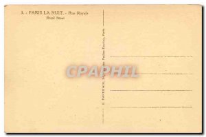 Old Postcard Paris la Nuit Rue Royale