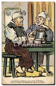 Old Postcard Fantasy Illustrator Griff Men