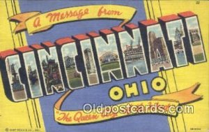 Cincinnati, Ohio USA Large Letter Town 1948 