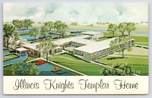 Paxton Illinois~Birdseye Knights Templar Home For Aged Infrim~Artist Conception