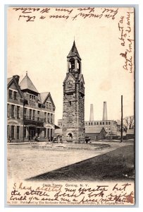 Clock Tower Building Corning New York NY UDB Postcard W9