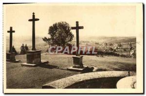 Old Postcard En Morvan Chateau Chinon Calvary