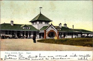 Fall River, MA Massachusetts  RAILROAD DEPOT  Train Station  1907 Tuck Postcard