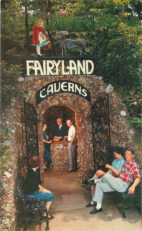 Postcard Tennessee Chatanooga Entrance Fairyland Caverns Lookout Conroy 23-8797