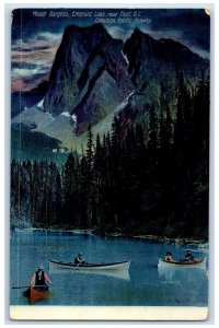1910 Pacific Railway Mount Burgees Emerald Lake Near Field BC Canada Postcard