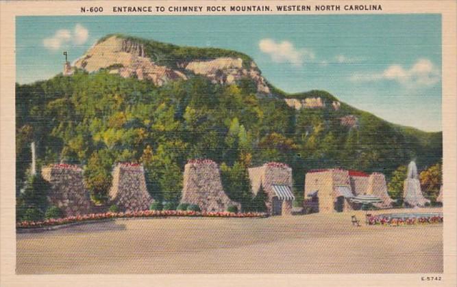 North Carolina Entrance To Chimney Rock Mountain Western North Carolina