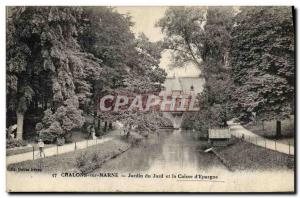 Old Postcard Chalons sur Marne Bank Garden Jard and Caisse d & # 39Epargne