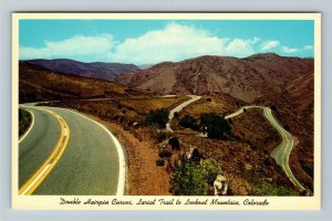 Lookout Mountain CO, Double Hairpin Curves Lariat Trail Chrome Colorado Postcard