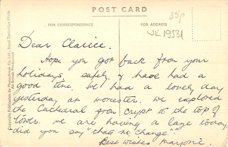 uk19531 worcester cathedral  west real photo uk