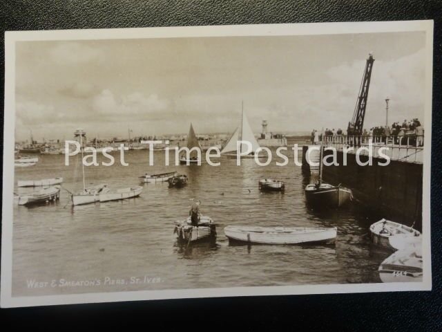 Cornwall ST IVES West & Smeatons Pier - Old RP Postcard by R.A. Postcard Ltd