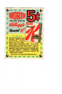 Vintage Kellogg's Coupon, 5C Off Special K  Advertising, French, English Sides