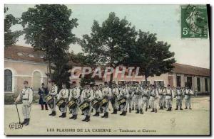 Postcard Old Army Barracks Drums and bugles