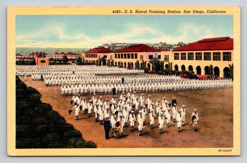US Navy Training Station   San Diego  California  Postcard