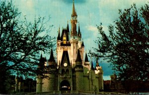 Florida Orlando Walt Disney World Cinderella Castle In The Evening