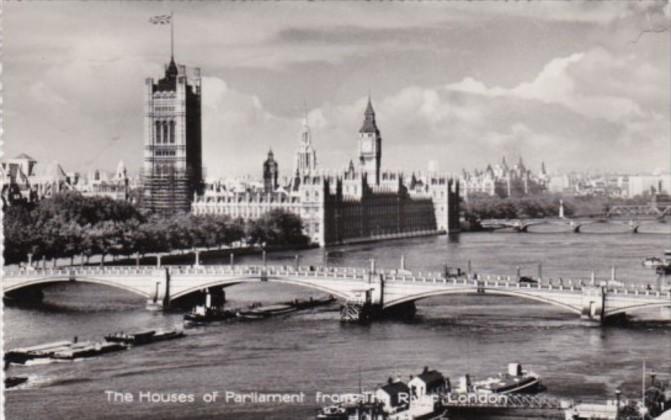 England London Houses Of Parliament From The River 1959 Real Photo