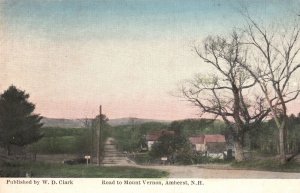 Vintage Postcard Road to Mount Vernon Amherst New Hampshire N.H. Pub WD Clark