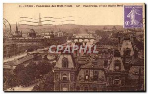 Paris - Overview of Eight Bridges - Old Postcard