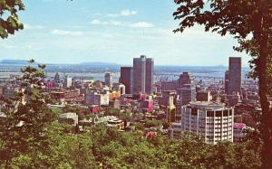 Canada - Montreal. View of Business District from Mt Royal