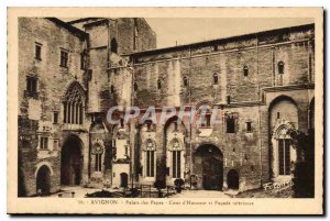 Old Postcard Avignon Palace of the Popes and Court of Honor Facade Interieure