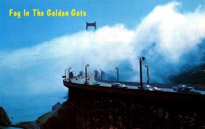 USA Fog In The Golden Gate San Francisco California Chrome Postcard 09.84
