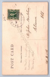 J99/ Danbury Ohio RPPC Postcard c10 St Paul's Evangelical Lutheran Church 155