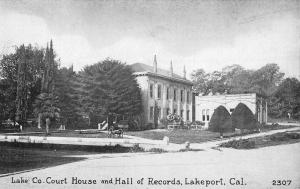 Lakeport California Court House Hall Of Records Antique Postcard K87213