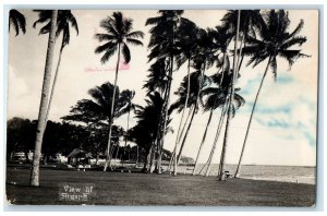 1937 Beach Trees Cottage View of Singapore Posted Vintage RPPC Photo Postcard