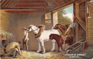 Lot174 interior of stable moreland painting postcard national gallery london uk