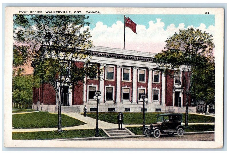 c1920's Post Office Walkerville Ontario Canada Vintage Posted Postcard 