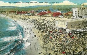 CA, Venice, California, Beach Scene, Toward Ocean Park, M, Kashower No. 402