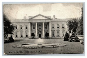 Vintage 1908 Photo Postcard The White House Grounds & Fountain Washington DC