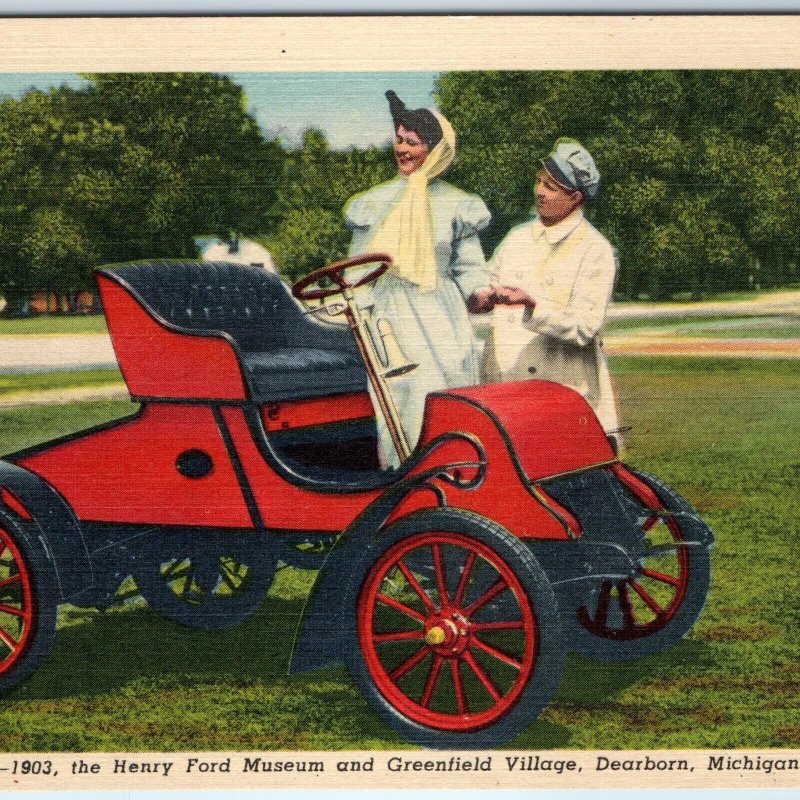 c1950s Dearborn, MI 1903 Cadillac Runabout Touring Car Henry Ford Museum PC A203