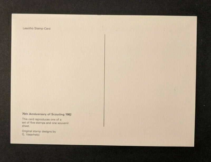 Mint Vintage Boy Scout Scouting Anniversary Postcard Lesotho