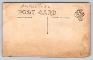 RPPC   Bartonville  Illinois   Horses Pulling  Logs  Loggers  Tent     Postcard