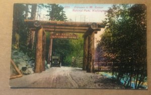 VINTAGE .01 PC 1918 USED ENTRANCE TO MT. RAINIER NATL PARK WASHINGTON 