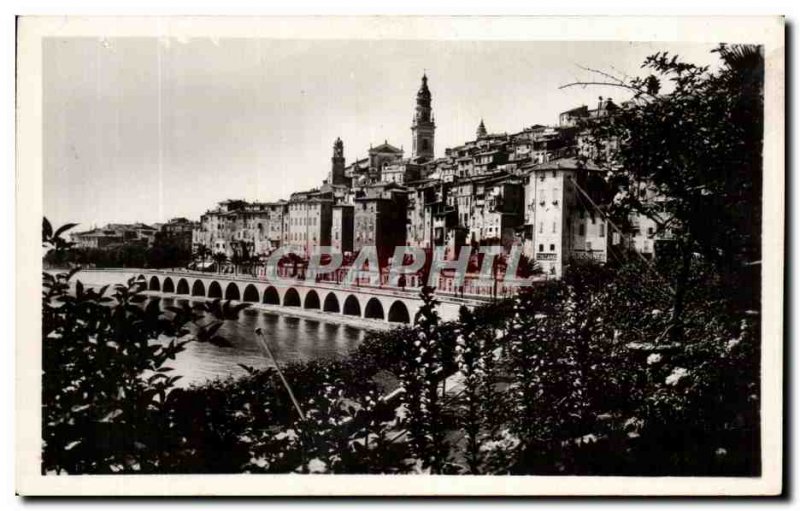 Old Postcard Menton Old Town