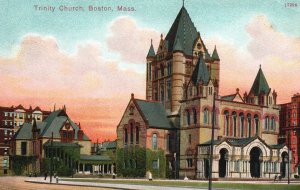 Vintage Postcard 1910's Trinity Church Parish Building Boston Massachusetts MA