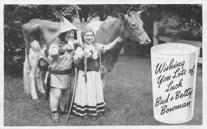 Chicago Illinois Bowman Dairy Ad Bud and Betty Bowman Postcard AA111492