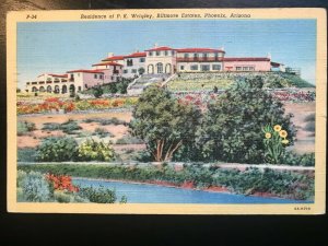 Vintage Postcard 1941 Residence PK Wrigley Biltmore Estates Phoenix Arizona (AZ)