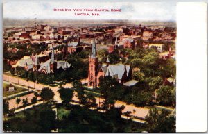 1913 Birds Eye View From Capitol Dome Lincoln Nebraska NB Posted Postcard