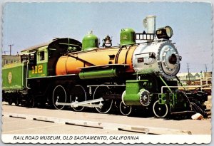 Railroad Museum Old Sacramento California Northwestern Pacific Engine Postcard