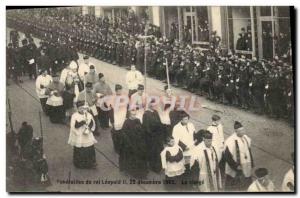 Old Postcard Funerals of King Leopold II clergy