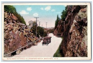 1929 Auto Road Entrance To Crawford Notch White Mountains Durham NH Postcard