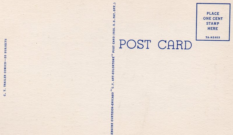 11122 Trailer Living Comic Postcard