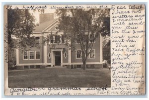 1906 Georgetown Grammar School View Oxford MA RPPC Photo Posted Postcard