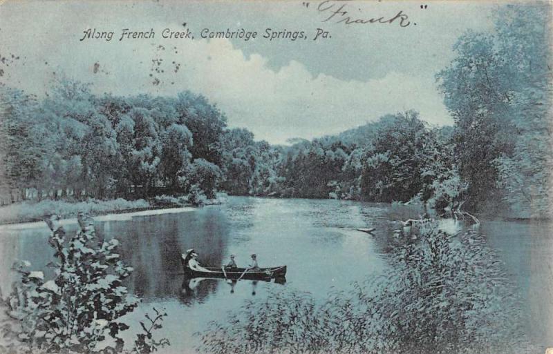 Cambridge Springs Pennsylvania Along French Creek Antique Postcard K90020