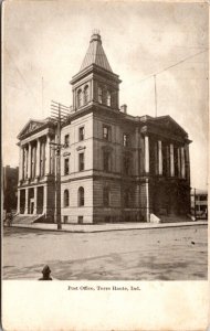 Postcard United States Post Office in Terre Haute, Indiana