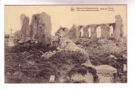 WWI Ruins,  Church, Ramscapelle Belgium